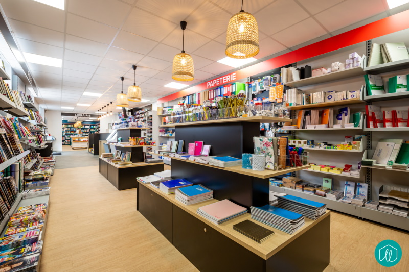 Agence etincelles Bordeaux Rénovation d’un magasin papeterie, presse et librairie