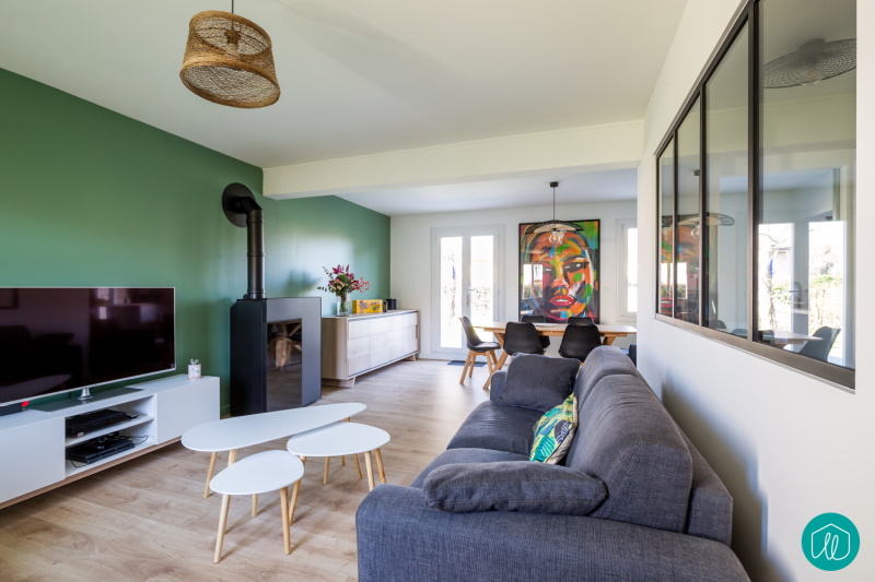 Agence etincelles Bordeaux Rénovation d'ne maison où les espaces étaient cloisonnés, sombres et manquant de fonctionnalité et de convivialité entre les pièces 