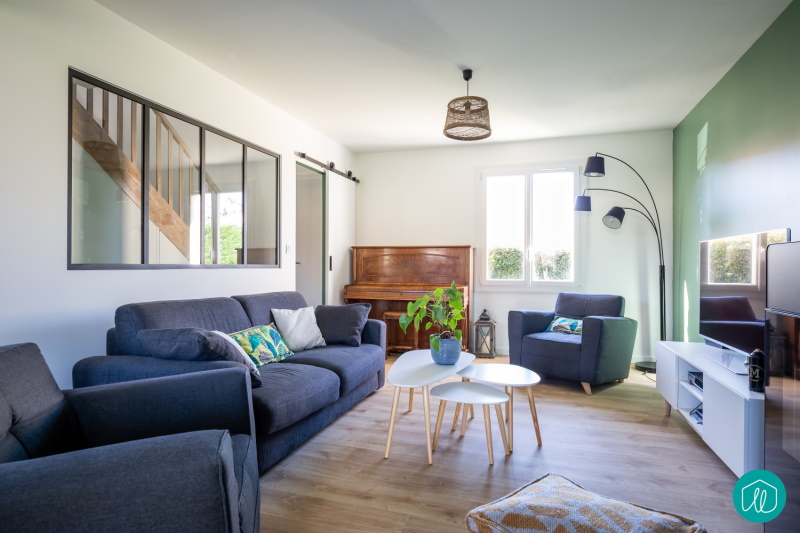 Agence etincelles Bordeaux Rénovation d'ne maison où les espaces étaient cloisonnés, sombres et manquant de fonctionnalité et de convivialité entre les pièces 