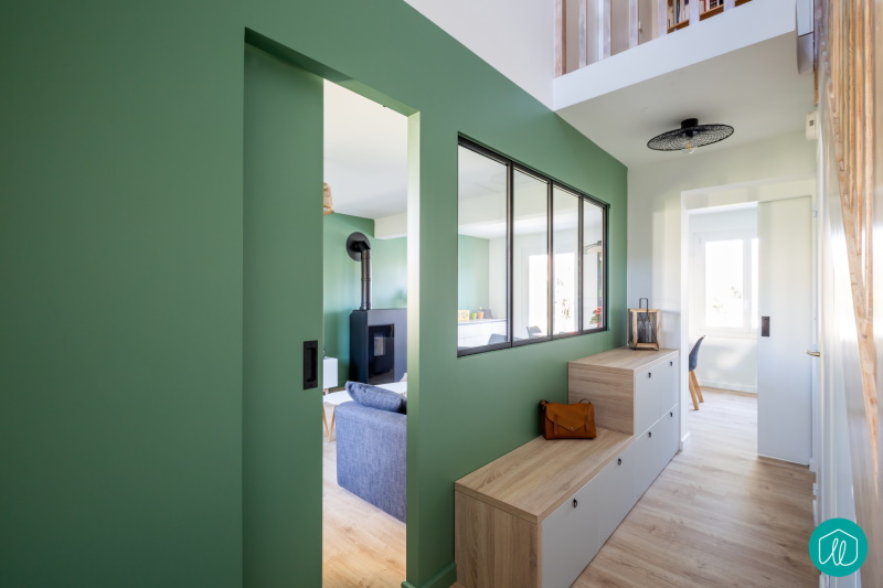 Agence etincelles Bordeaux Rénovation d'ne maison où les espaces étaient cloisonnés, sombres et manquant de fonctionnalité et de convivialité entre les pièces 