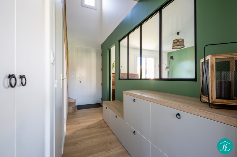 Agence etincelles Bordeaux Rénovation d'ne maison où les espaces étaient cloisonnés, sombres et manquant de fonctionnalité et de convivialité entre les pièces 